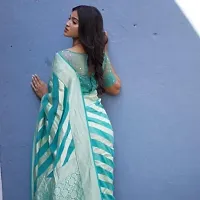 Elegant  Art Silk Jacquard Women Saree with Blouse Piece-thumb2