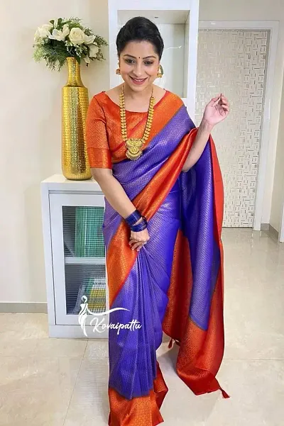 Elegant Art Silk Saree with Blouse piece 