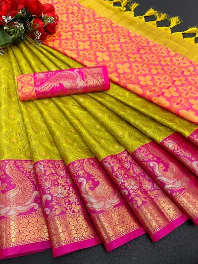 Alluring Cotton Silk Saree with Blouse piece 