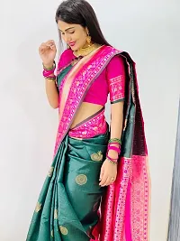 Elegant  Art Silk Jacquard Women Saree with Blouse Piece-thumb3