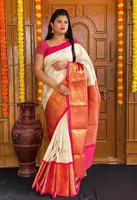 Beautiful Lichi Silk Jacquard Saree With Blouse Piece For Women-thumb1