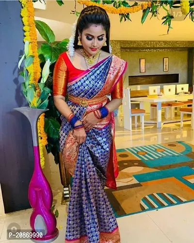 Fancy Soft Silk Saree With Blouse Piece For Women-thumb2