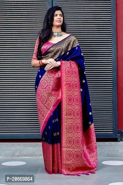 Fancy Soft Silk Saree With Blouse Piece For Women-thumb0