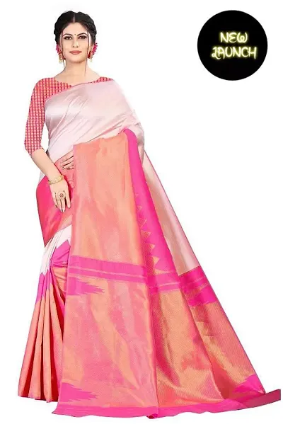 Sttylish Women Silk Blend Saree with Blouse Piece