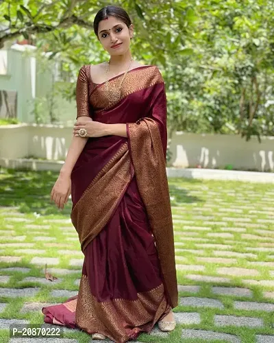 Fancy Soft Silk Saree With Blouse Piece For Women-thumb0