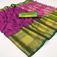 Beautiful Pink Cotton Silk Zari Saree With Blouse Piece For Women-thumb1