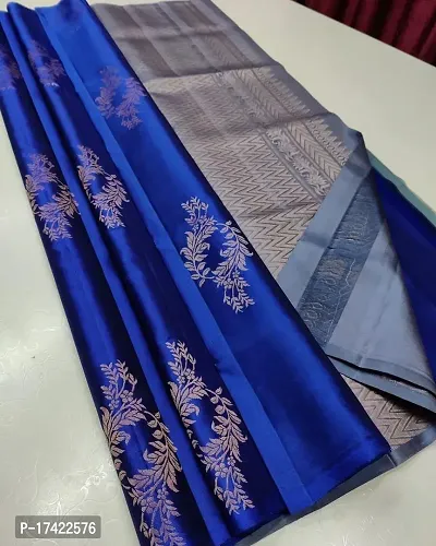 Stylish Blue Art Silk Jacquard Saree With Blouse Piece For Women-thumb0