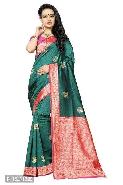 Elegant  Art Silk Jacquard Women Saree with Blouse Piece-thumb0