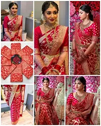 Beautiful Lichi Silk Jacquard Saree With Blouse Piece For Women-thumb3