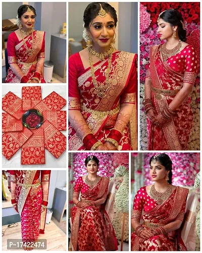 Beautiful Lichi Silk Jacquard Saree With Blouse Piece For Women-thumb4