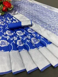 Beautiful Lichi Silk Jacquard Saree With Blouse Piece For Women-thumb1