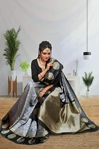 Elegant  Art Silk Jacquard Women Saree with Blouse Piece-thumb2