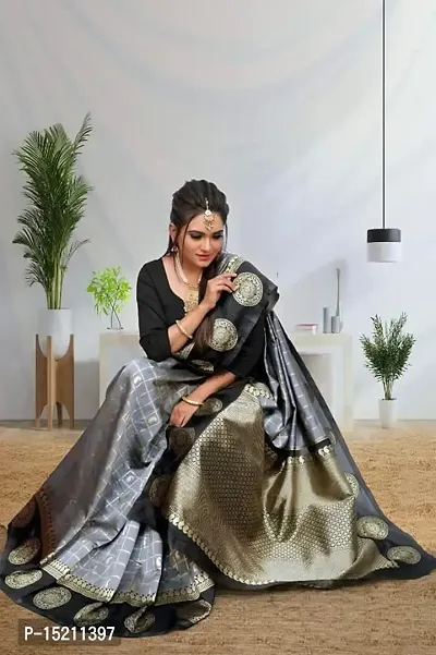 Elegant  Art Silk Jacquard Women Saree with Blouse Piece-thumb3