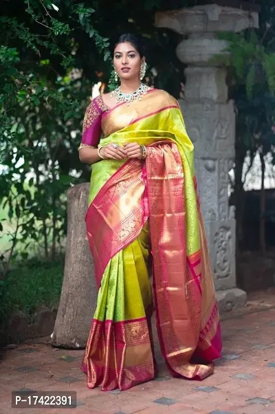 Beautiful Lichi Silk Jacquard Saree With Blouse Piece For Women