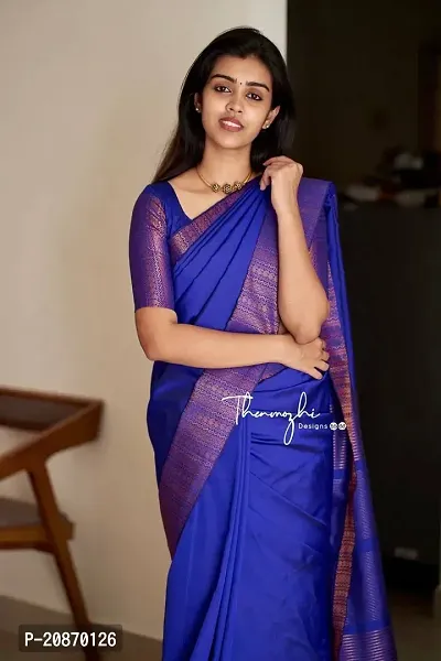 Fancy Soft Silk Saree With Blouse Piece For Women-thumb2