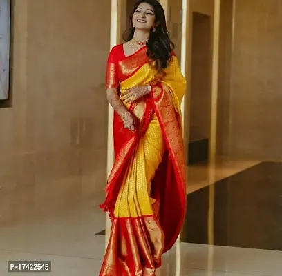 Beautiful Lichi Silk Jacquard Saree With Blouse Piece For Women