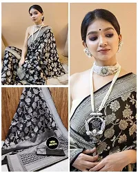 Elegant  Art Silk Jacquard Women Saree with Blouse Piece-thumb3