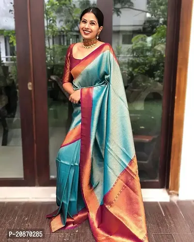 Fancy Art Silk Saree With Blouse Piece For Women-thumb0