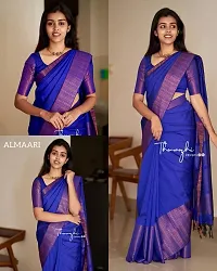 Beautiful Lichi Silk Jacquard Saree With Blouse Piece For Women-thumb2