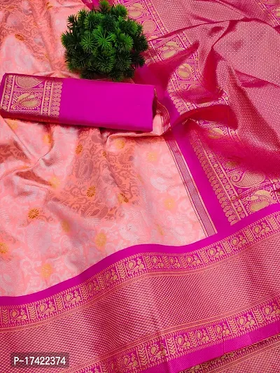 Beautiful Lichi Silk Jacquard Saree With Blouse Piece For Women-thumb0