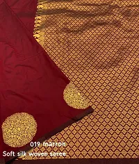 Beautiful Red Art Silk Embellished Saree With Blouse Piece For Women-thumb3