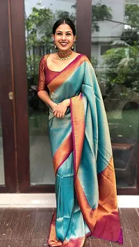 Fancy Art Silk Saree With Blouse Piece For Women-thumb1