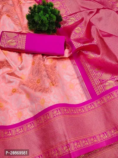 Fancy Soft Silk Saree With Blouse Piece For Women-thumb0