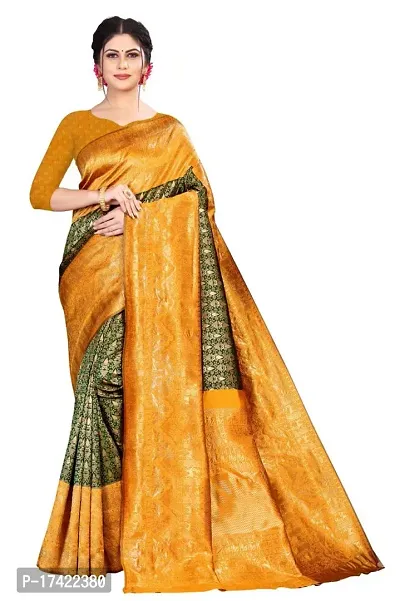 Beautiful Lichi Silk Jacquard Saree With Blouse Piece For Women-thumb0