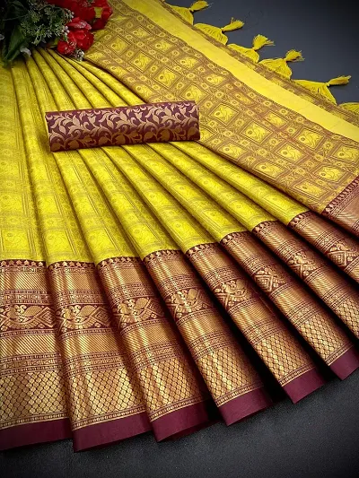 Elegant Art Silk Saree with Blouse piece