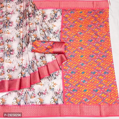 Beautiful Multicoloured Cotton Silk Printed Saree With Blouse Piece For Women-thumb2