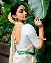 Beautiful Lichi Silk Jacquard Saree With Blouse Piece For Women-thumb2