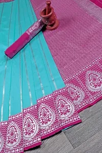 Fancy Soft Silk Saree With Blouse Piece For Women-thumb1