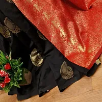 Elegant  Art Silk Jacquard Women Saree with Blouse Piece-thumb1