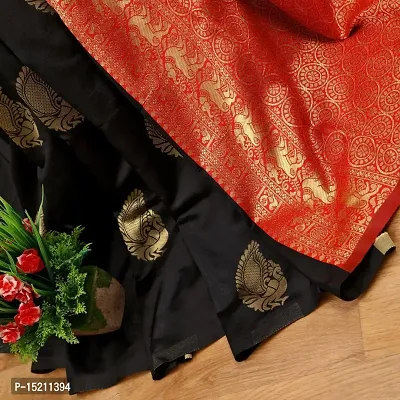 Elegant  Art Silk Jacquard Women Saree with Blouse Piece-thumb2