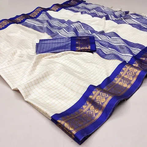 Hot Selling Cotton Silk Saree with Blouse piece 