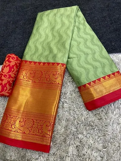 Hot Selling Cotton Silk Saree with Blouse piece 