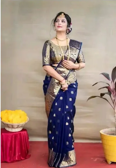Glamorous Art Silk Saree with Blouse piece 