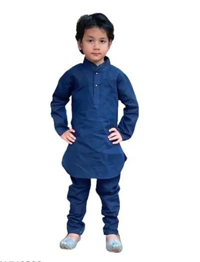 Boys Solid Kurta and Pajama Set