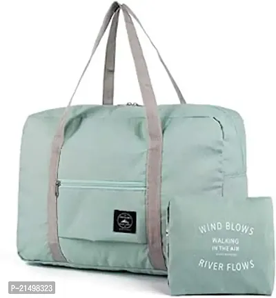 SVK Dream Travel Foldable Nylon Duffle Tote Bag Portable Waterproof Handbag Folding Sport Weekend Shopping Luggage Bag Gym Sports Bag for Women Girl 32 L (Blue)-thumb3