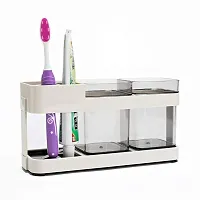 SVK Dream 2 Cups Toothbrush Toothpaste Stand Holder Storage Organizer - (Pack of 1)-thumb3