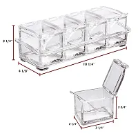 Dreamworld Crystal Seasoning Acrylic Box Plastic Spice Rack, 4 Box With Spoons-thumb4