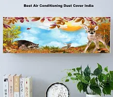 SVK Dream Air Conditioning Dust Cover Folding Designer Ac Cover for Indoor Split Ac 1.5 ton (97 x 31 x 21.5 cm) (Jungle Deer)-thumb1