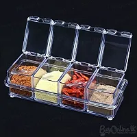 4square Acrylic Seasoning Box Case Condiment Bottles Set Salt Spice Rack/Jar Storage Box Container Kitchen Tool (4IN1)-thumb3