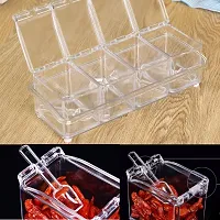 4square Crystal Seasoning Acrylic Box Plastic Spice Rack, 4 Box with Spoons-thumb4