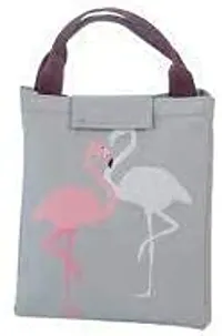 jk enterprise Flamingo Portable Insulated Oxford Lunch Bag Thermal Food Picnic Lunch Bags- Black-thumb1