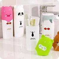 SVK Dream Portable Cartoon Animal Toothbrush Holder Box Plastic Tooth Mug Toothpaste Case Cup Travel Camping Multi Colour 1pc-thumb4