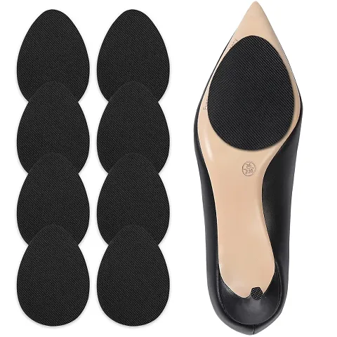 Non Slip Shoe Pads Grips, Shoe Sole Protectors, Anti Slip Shoe Grips on Bottom of Shoes, Non Slip Shoe Bottom Stickers Covers,Anti Slip Sole and Shoe Slip Pads for Women Men ( Black - 4 Pairs )