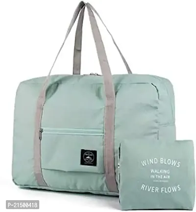 SVK Dream Travel Foldable Nylon Duffle Tote Bag Portable Waterproof Handbag Folding Sport Weekend Shopping Luggage Bag Gym Sports Bag for Women Girl 32 L (Green)-thumb0
