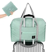 SVK Dream Travel Foldable Nylon Duffle Tote Bag Portable Waterproof Handbag Folding Sport Weekend Shopping Luggage Bag Gym Sports Bag for Women Girl 32 L (Green)-thumb1