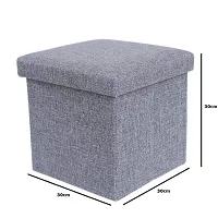 SVK DREAM Cube Shape Sitting Stool with Storage Box Living Foldable Storage Bins Multipurpose Clothes, Books and Toys Organizer with Cushion Seat Lid 30 X 30 X 30 cm-thumb2